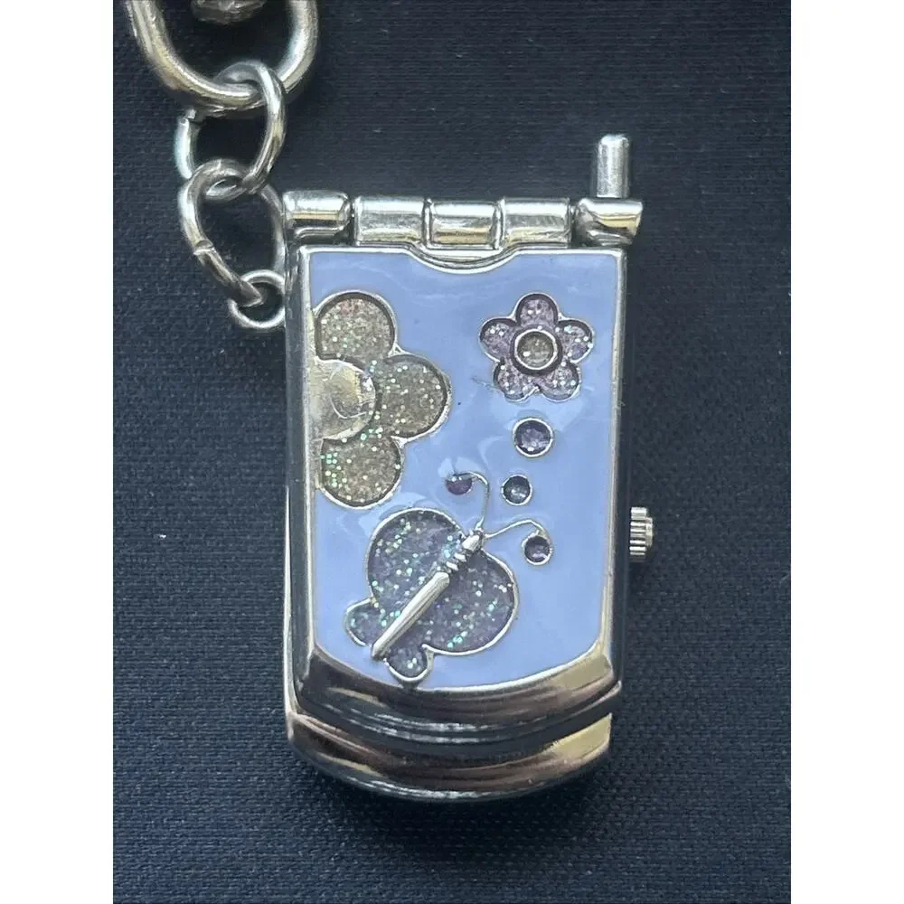Flip Phone Keychain Quartz Watch
